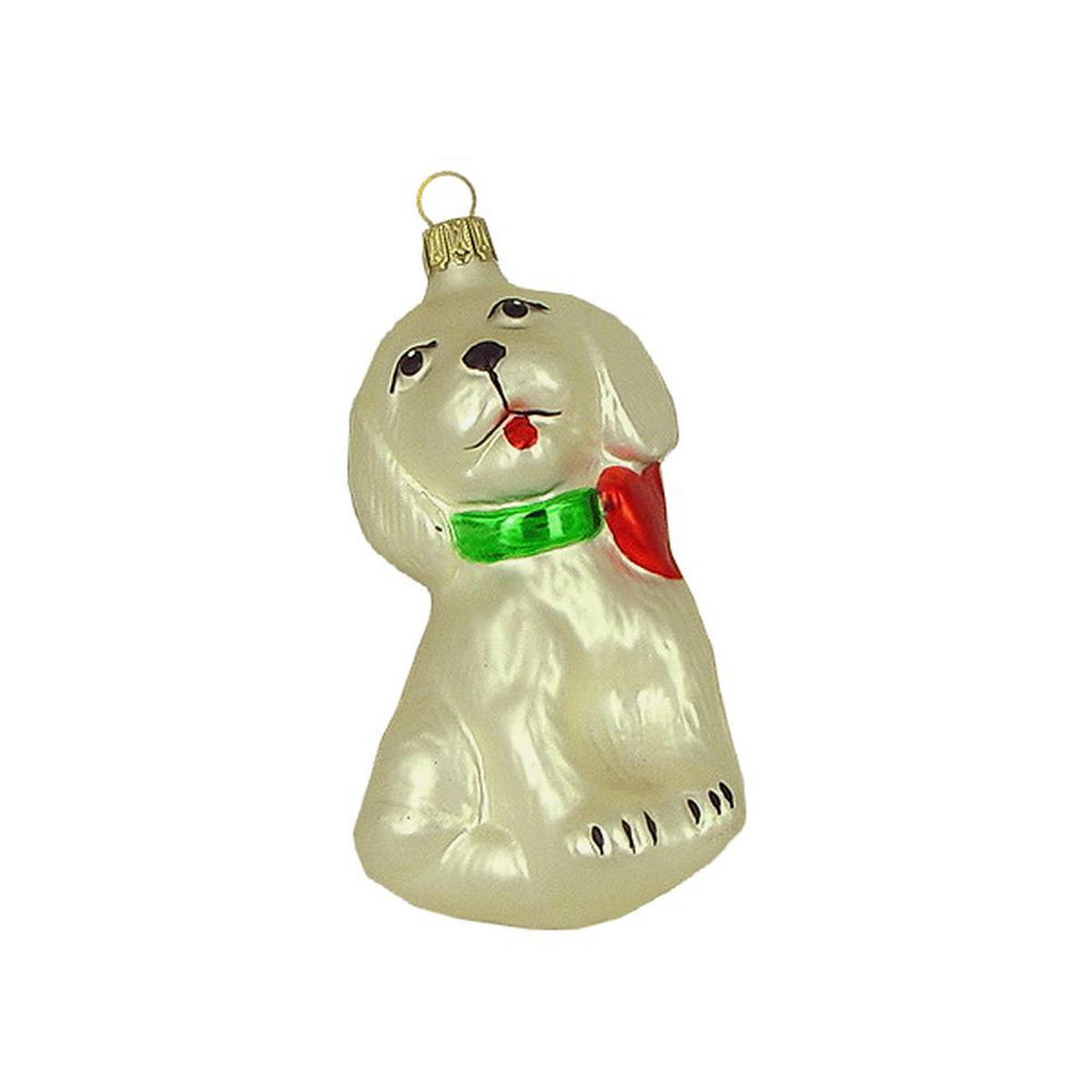 CHRISTBAUMSCHMUCK Großer Hund weiß matt 13 cm - Multicolor, Metall (0.1/13/0.1cm)