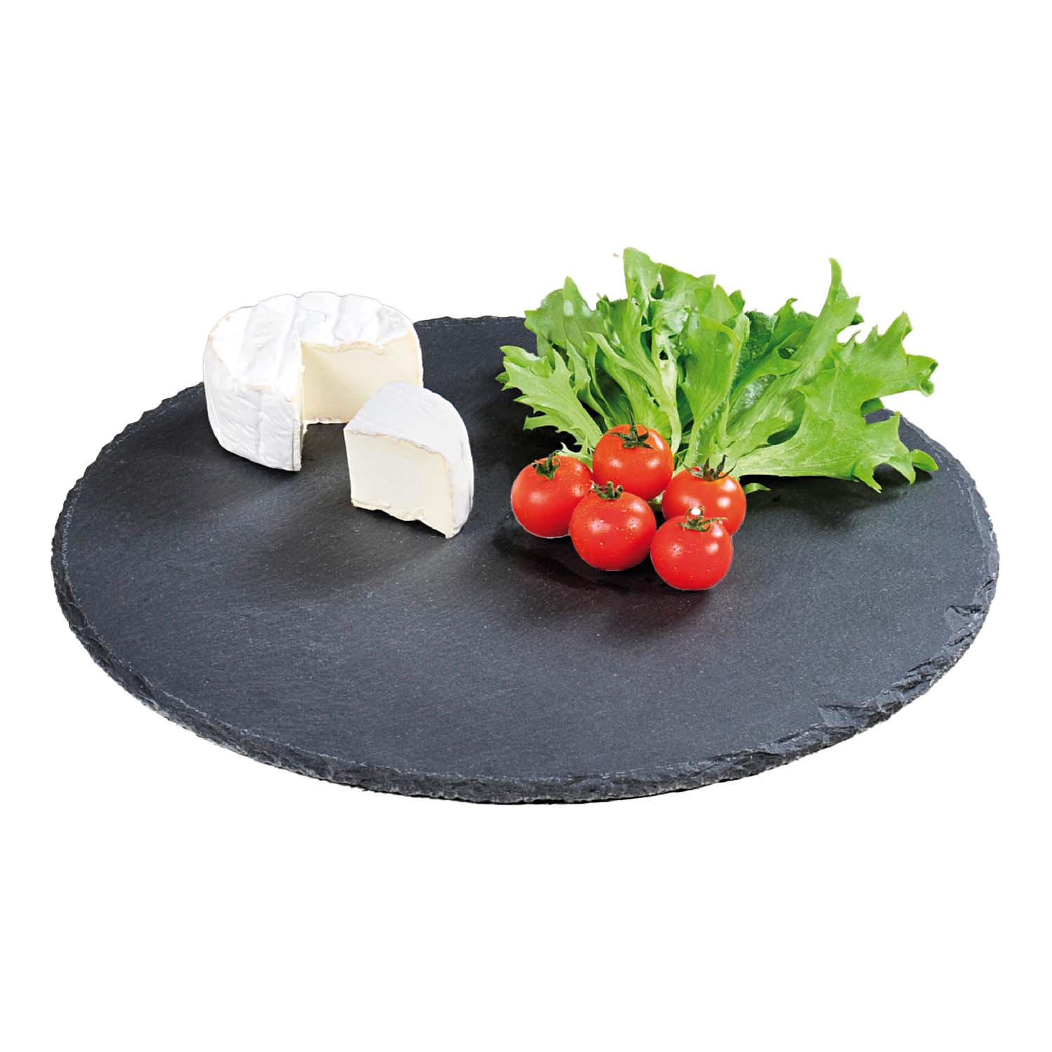 BUFFETPLATTE rund aus Schiefer 5 Stück - Ø 35,5cm - Schwarz, Stein (35.5/0.6/35.5cm) - Kesper
