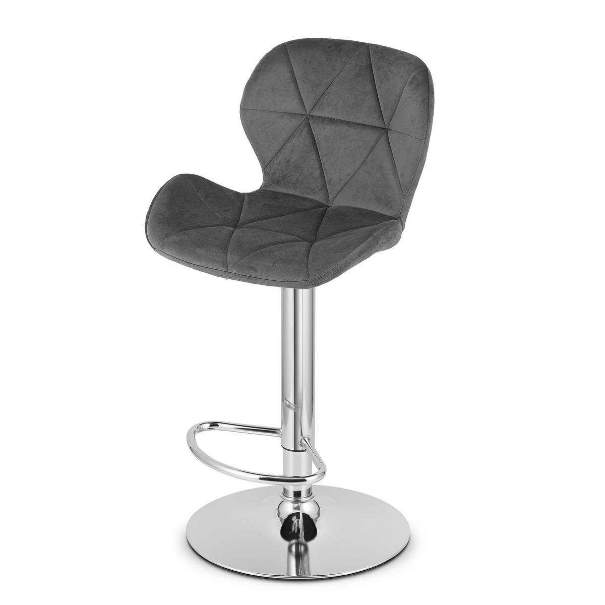 BARHOCKER 2-er Set WEST grauer Sitz, Chrombasis - Grau, Textil (46/111/48.5cm) - Valora