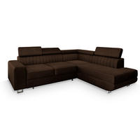 ROHOVÁ SEDAČKA NOLA hnědá - stříbrná/hnědá, kov/dřevo (253/190cm) - MASSENO