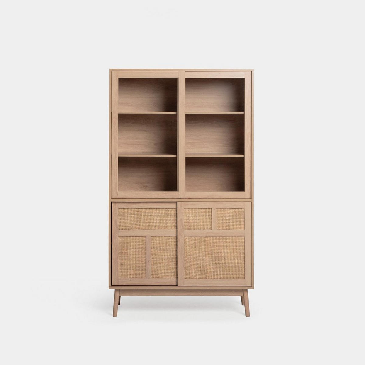 VITRINENSCHRANK DOPPELTER Ikigai Natürlich 100 cm x 171 cm - Naturfarben, Holzwerkstoff (100/171/40cm) - Klast Home