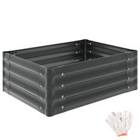 HOCHBEET Salvia verzinkt, 80 x 60 x 30 cm, 130 l, Stahl grau, inkl. Handschuhe - Grau, Metall (60/30/80cm) - tectake