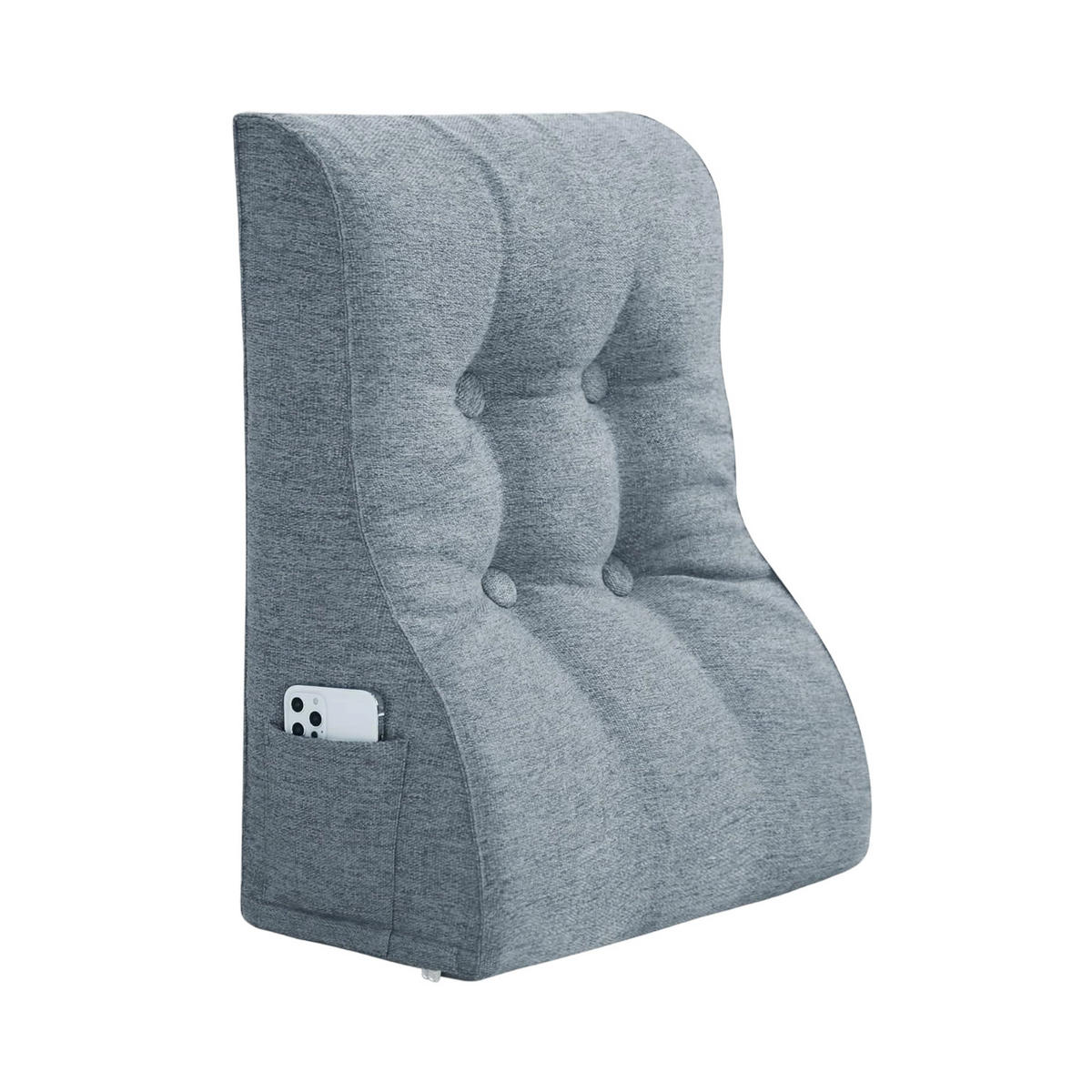 RÜCKENKISSEN Kopfteilkissen leinen grau 50cm - Grau, Textil (30/50cm) - Vercart