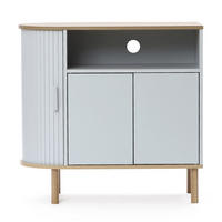 KOMMODE Modern mit 2 Türen, Holz | B80 x T40 x H76,5 cm - Grau, Holz (80/76.5/40cm) - Hometopia