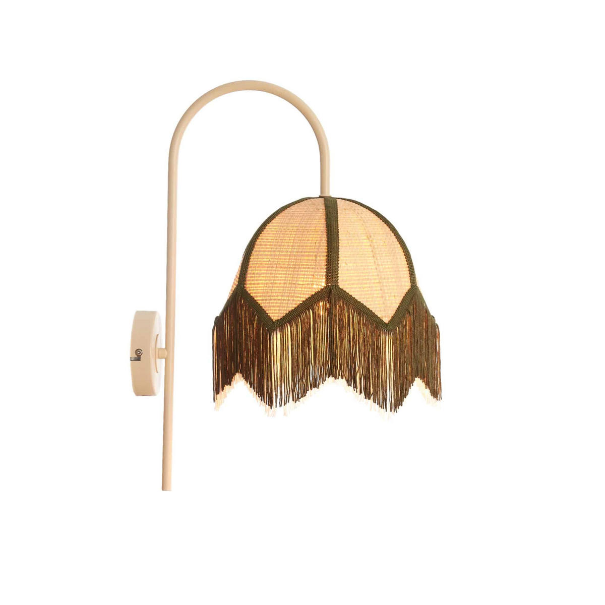 WANDLEUCHTE Sulina Grün 33/25/47 cm - Grün, Naturmaterialien (25/47/33cm) - Light & Living