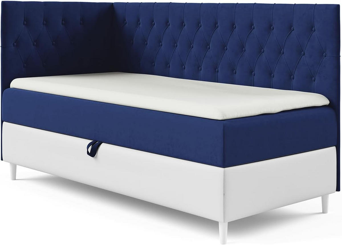 KINDERBETT FLIPPO 3 - Dunkelblau/Weiß, Holzwerkstoff (96/208cm) - Meblini