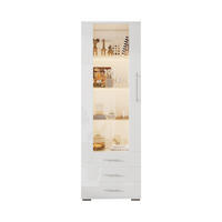VITRINE Weiß 60/35/180 cm - Weiß, Holzwerkstoff (60/180/35cm) - PANGIVO