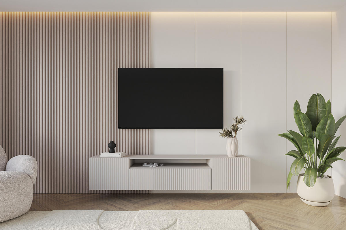 LOWBOARD NOA-2-W 200x40x41 cm - Kaschmir - Kaschmir, Holzwerkstoff (200/40/41cm) - ALTDECOR