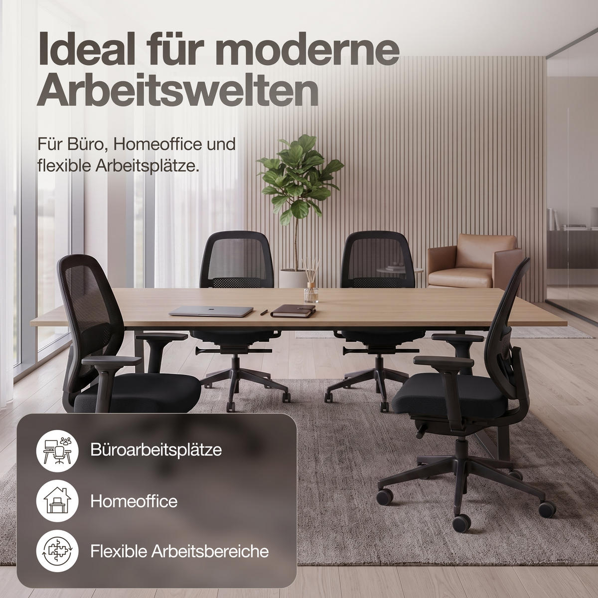 DREHSTUHL Ergonomischer Bürostuhl Atessa mit Netzrücken / Keine Schwarz Netzrücken für Luftzirkulation - Schwarz, Textil (62.5/99.8/45cm) - ASSMANN