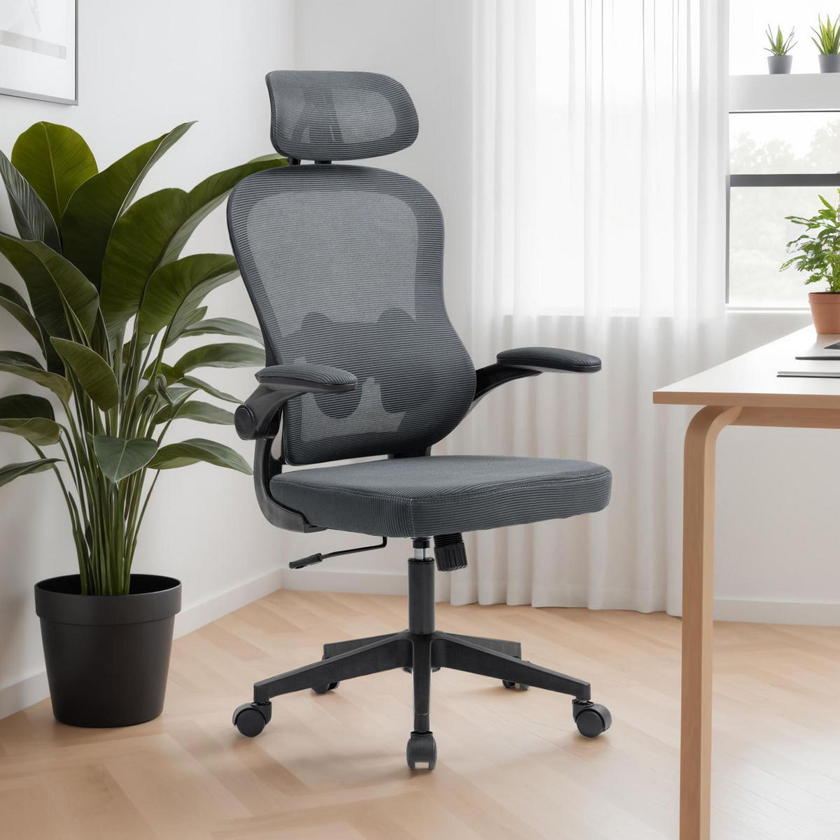 BÜRODREHSTUHL JOBURG grau - Grau, Textil (63/125/64cm) - IDIMEX