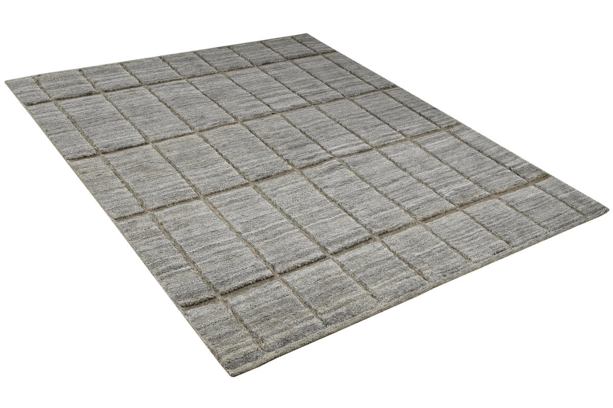 GABBEH-TEPPICH handgeknüpft Grau 185/162 cm Schurwolle - Grau, Textil (162/185cm) - Looma