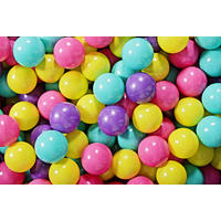 BÄLLE für Bällebad, Spielbälle, Plastikbälle für Kinder Set 50 pcs.: Violett/Hellrosa/Gelb/Türkis - Hellgelb, Textil (7/7/7cm) - MeowBaby