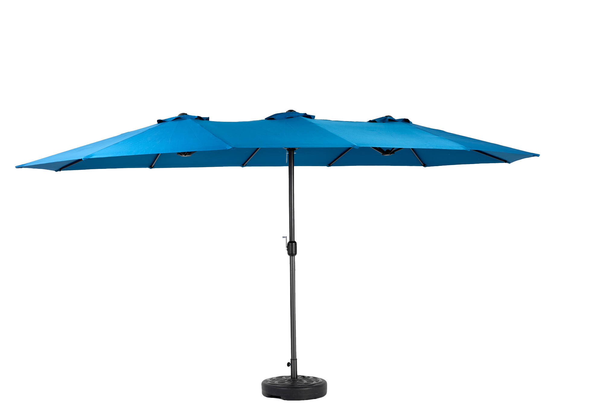 DOPPELSCHIRM aus Stahl 453x267x255 cm in Dunkelblau mit Handkurbel - Dunkelblau, Metall (267/453cm) - Modfu