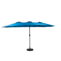DOPPELSCHIRM aus Stahl 453x267x255 cm in Dunkelblau mit Handkurbel - Dunkelblau, Metall (267/453cm) - Modfu