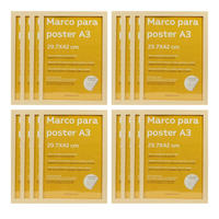 RAHMEN Set mit 12 aus MDF und Acrylglas Schutz und Aussteller für Fotografien, Bilder, Poster, Gemälde, Dekoration für Haus Farbe Hellholz A3 - Beige, Holz (29.7/3/42cm) - Nacnic