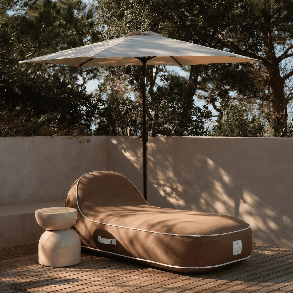 SONNENLIEGE PALMA Braun - Braun, Kunststoff/Textil (85/27/85cm) - Coco Lounge