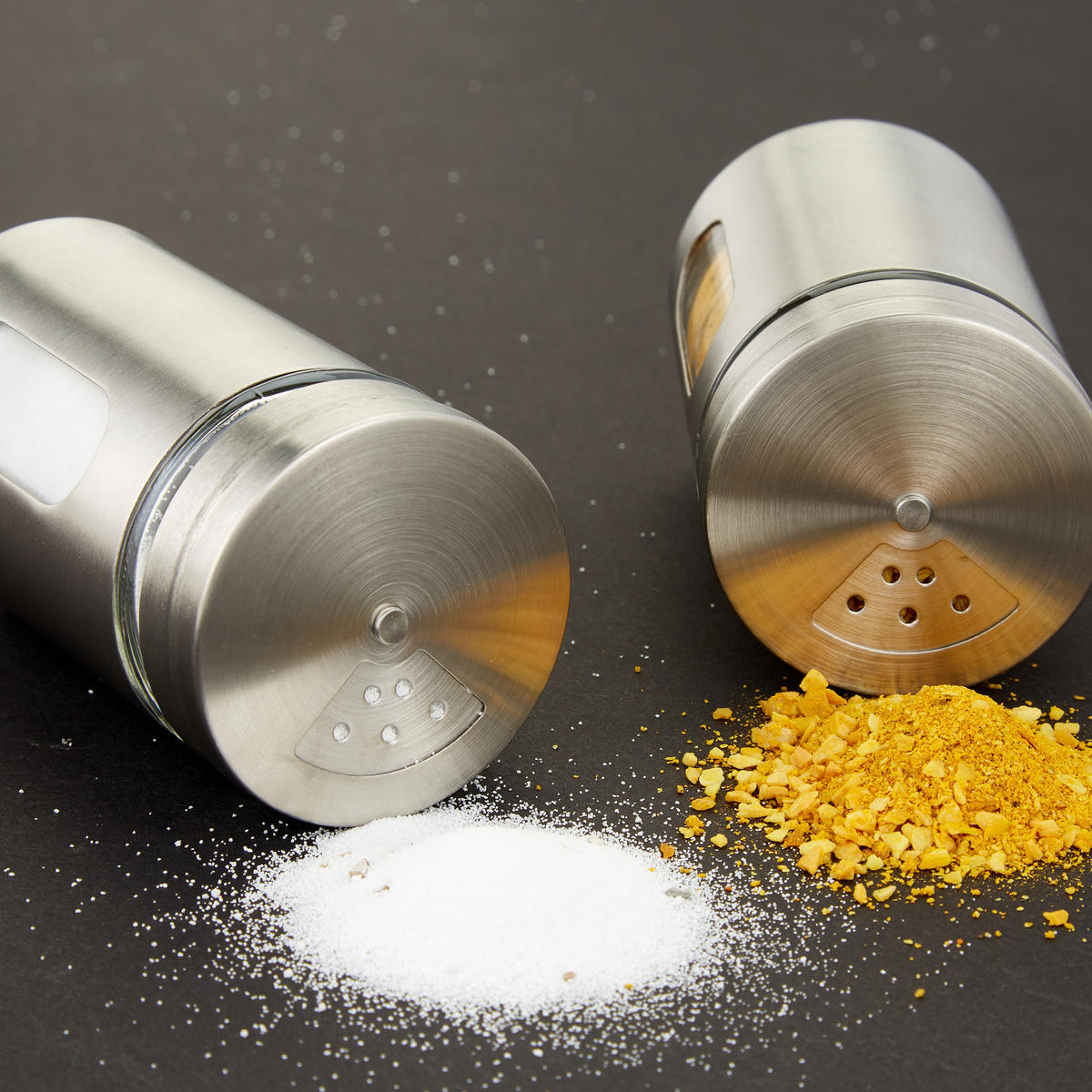 12XGEWÜRZSTREUER - Silberfarben, Glas/Kunststoff (5/8.5/5cm) - Relaxdays