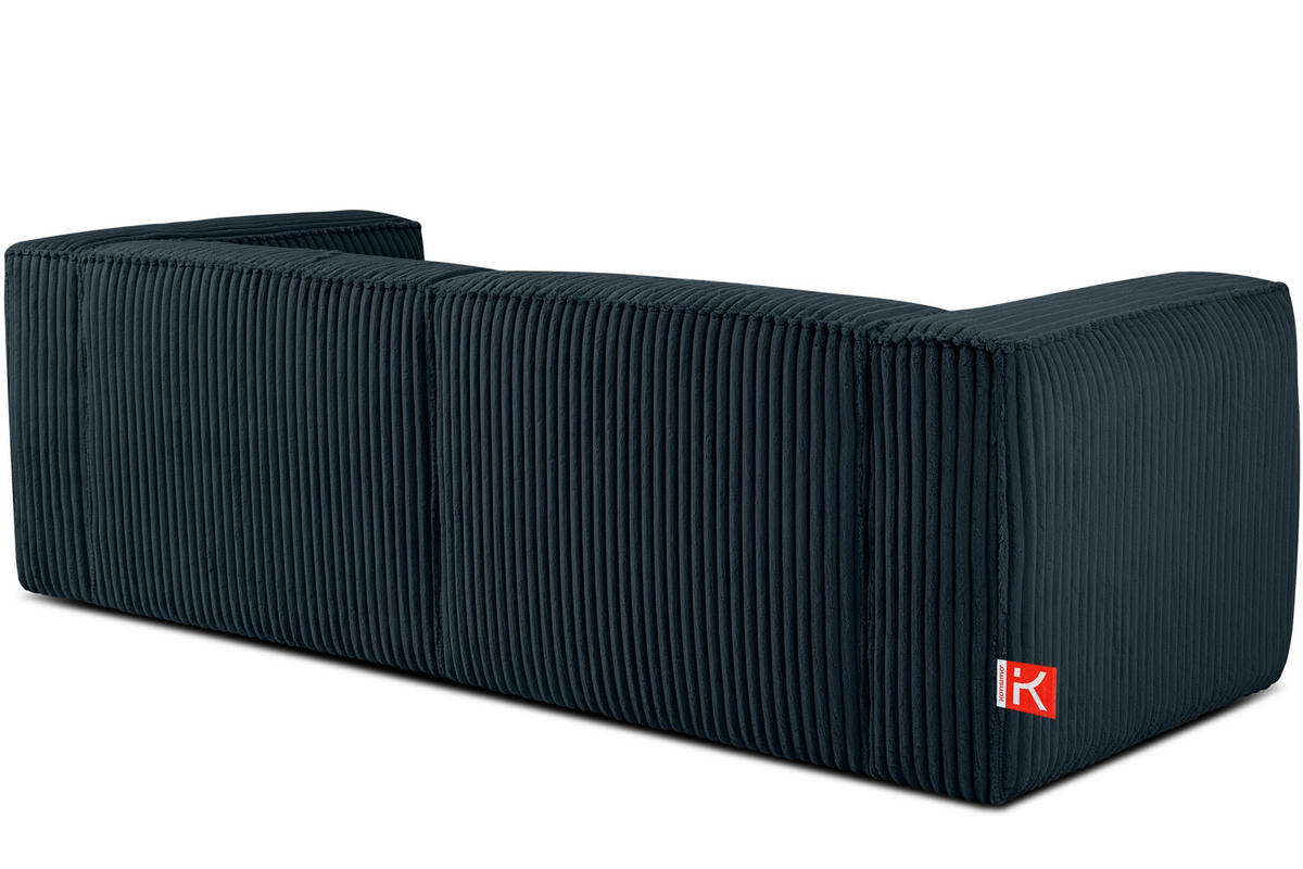 3-SITZER-SOFA FEROX Modern, Cord-Stoff, marineblau - Blau/Grün, Textil (246/73/96cm) - KONSIMO®