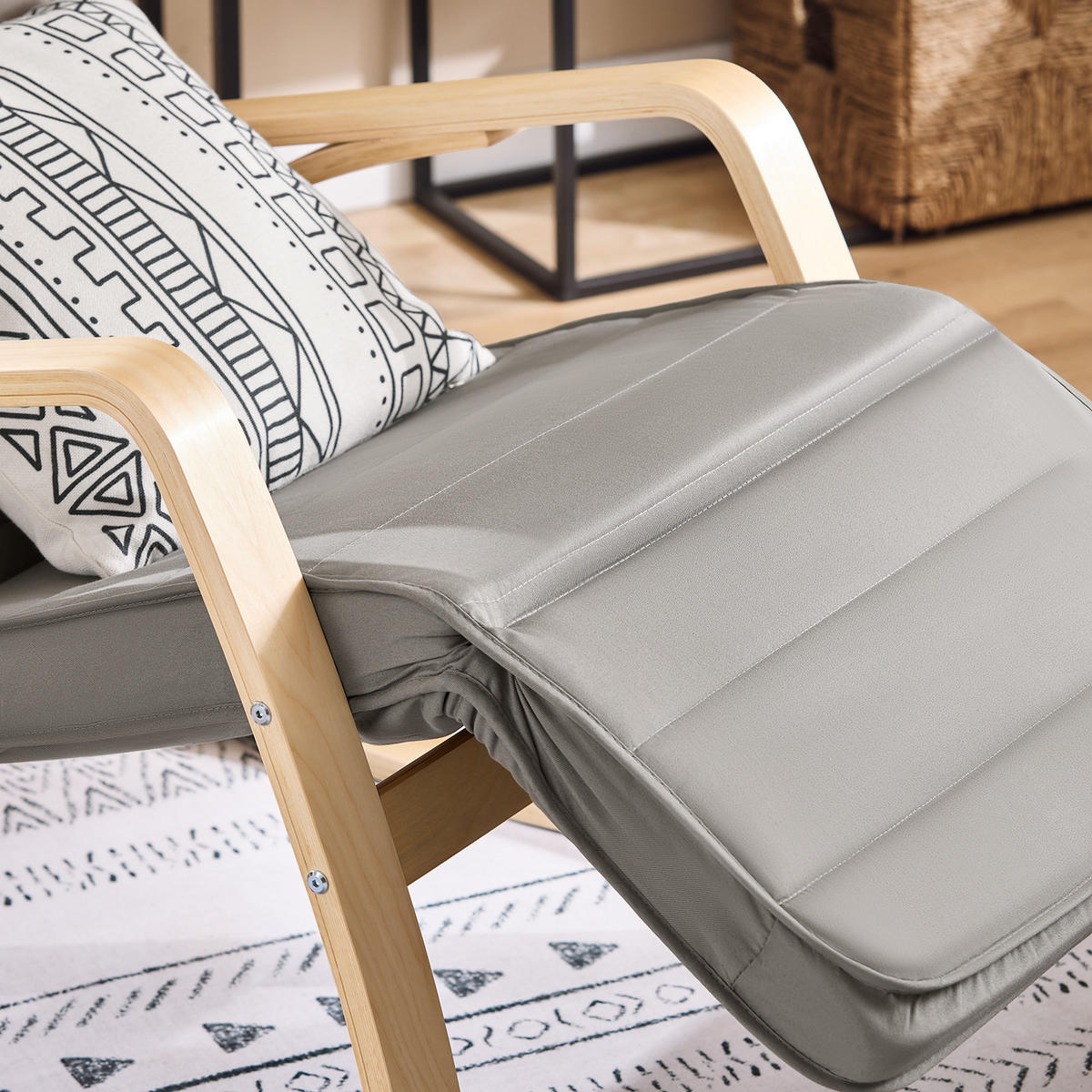 SCHAUKELSTUHL Grau - Grau, Holz/Textil (56/80/80cm) - SoBuy