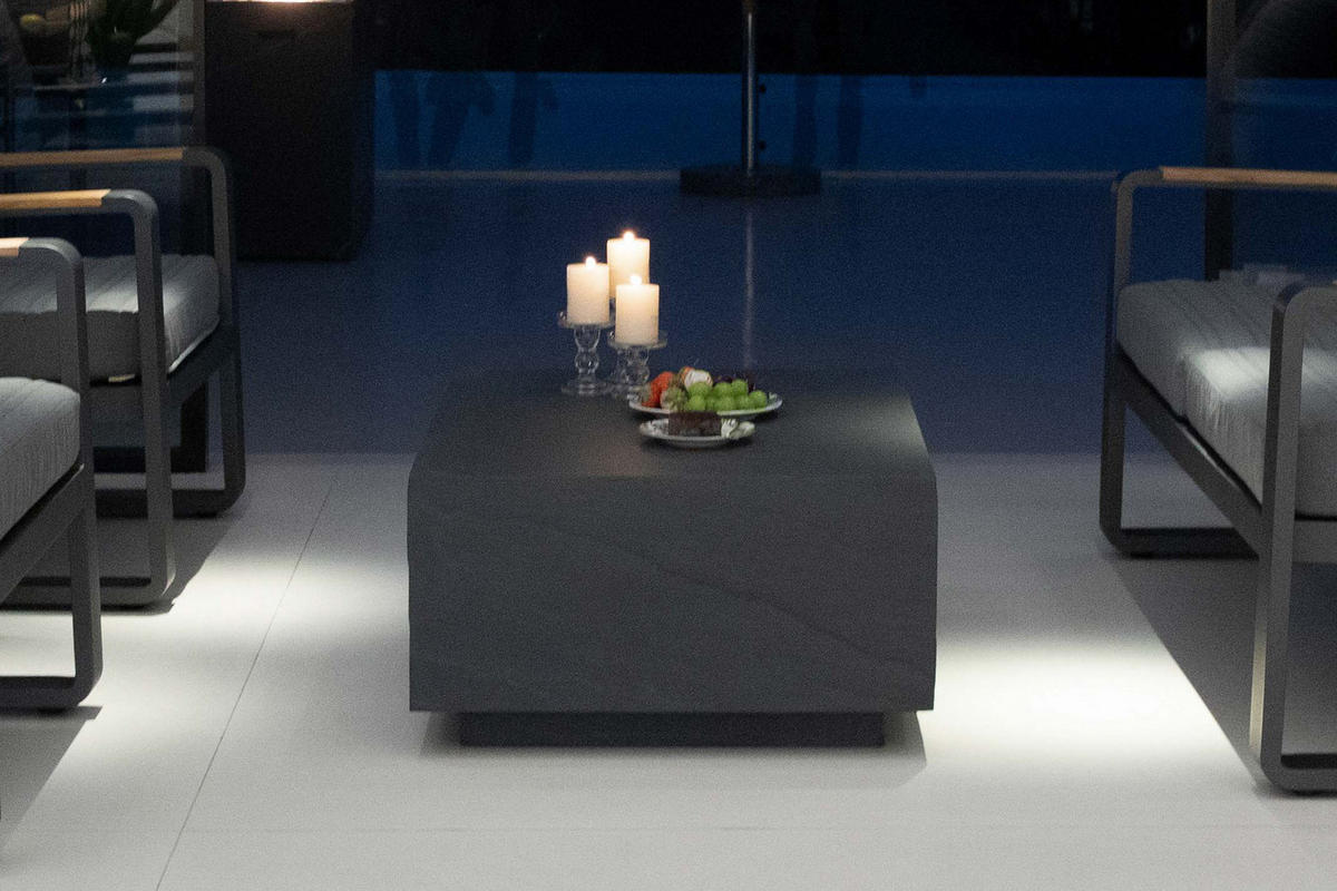 COUCHTISCH COLORADO aus GF-Beton Rechteck, Wetterbeständig, 86x66x36 cm - Dunkelgrau, Naturmaterialien (86/66/36cm) - Elementi