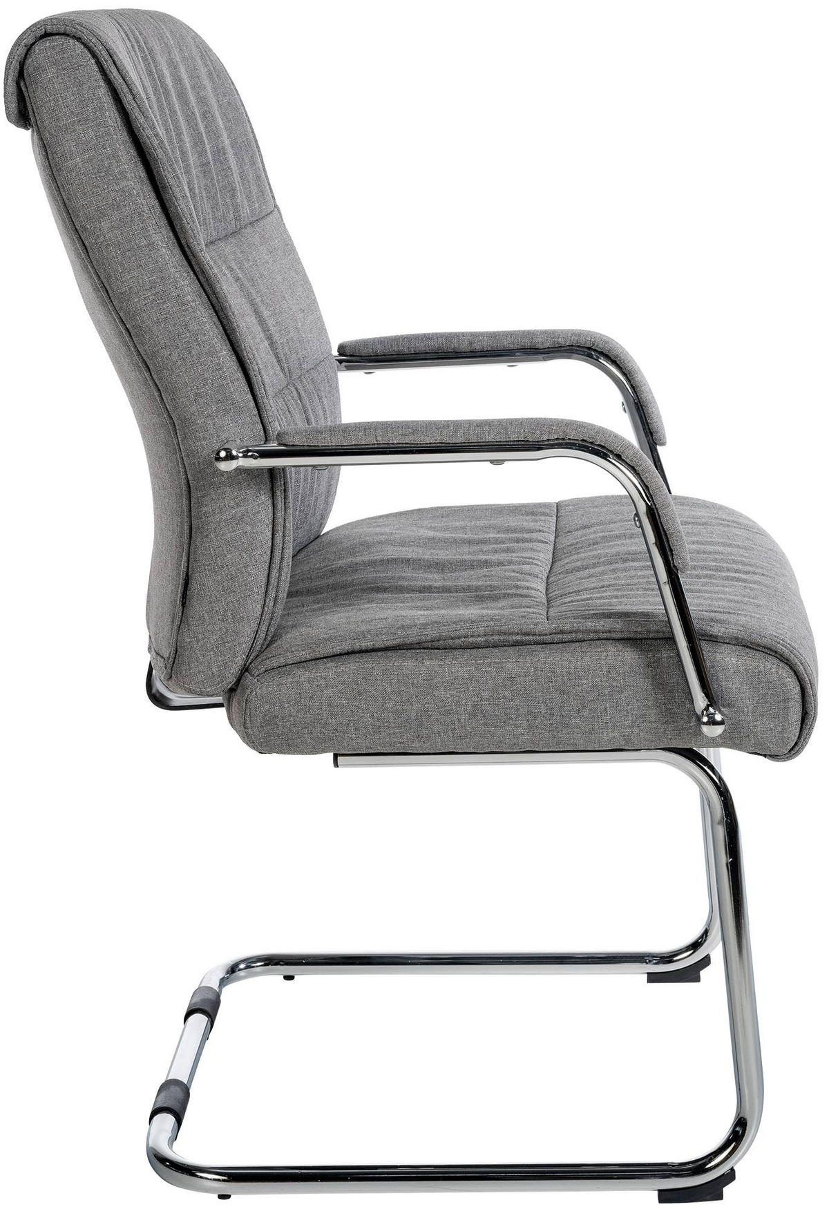 SCHWINGSTUHL Stoff hellgrau - Chromfarben/Hellgrau, Textil/Metall (58/100/66cm) - CLP