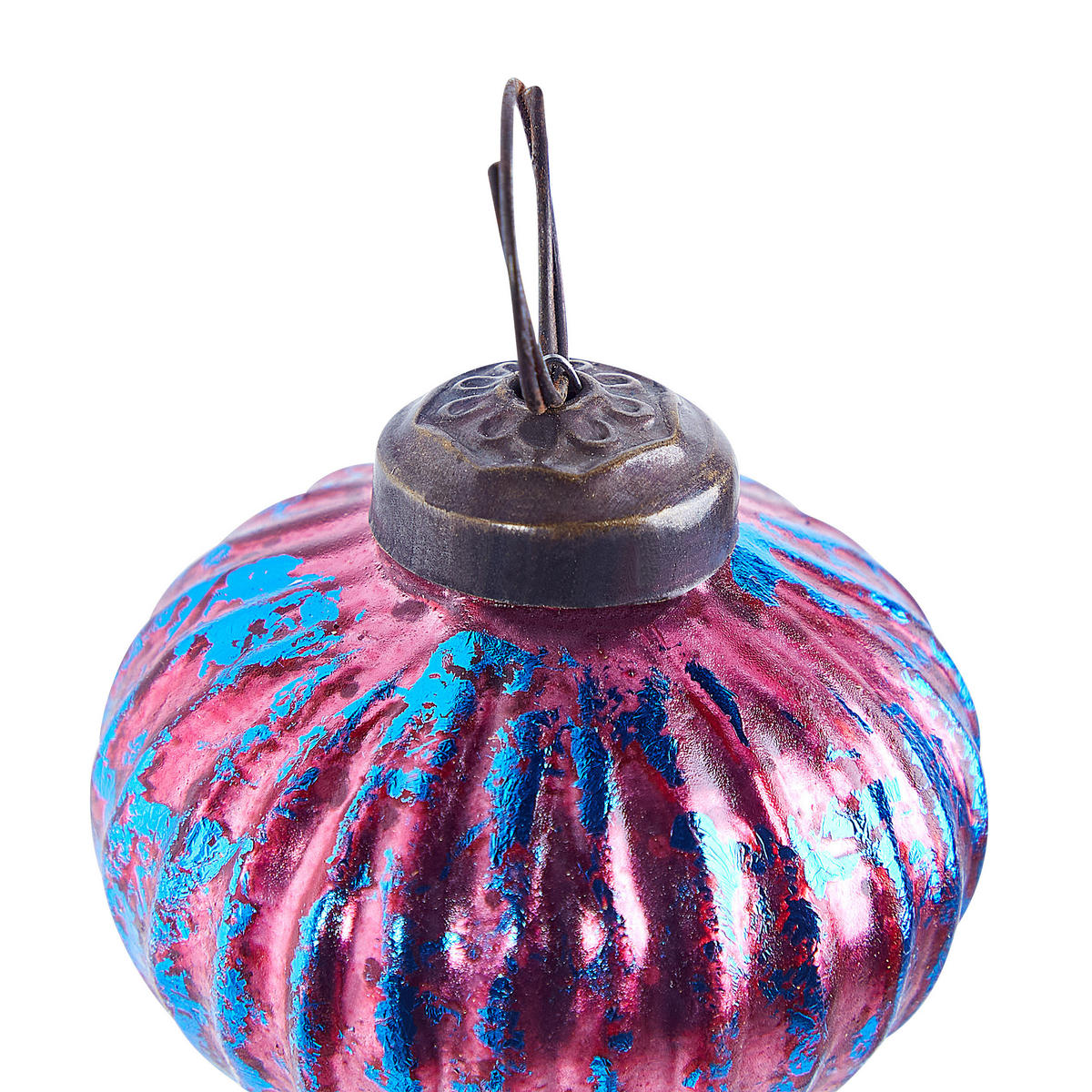 WEIHNACHTSBAUMKUGELN 9/11/16 cm Rosa Astrale - Blau/Rosa, Glas (15/9/15cm) - Beliani