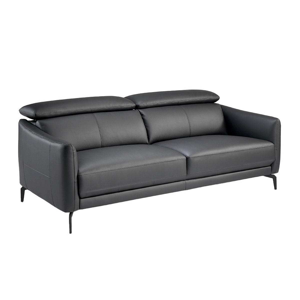 SOFA 3-SITZER Schwarz 197/100/94 cm - Schwarz, Leder (197/94/100cm) - ANGEL CERDA