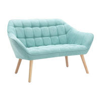 SOFA 2-Sitzer - Stoff - Hellgrün - CASERTA - Grün, Textil (73/77/127cm) - Vente-Unique