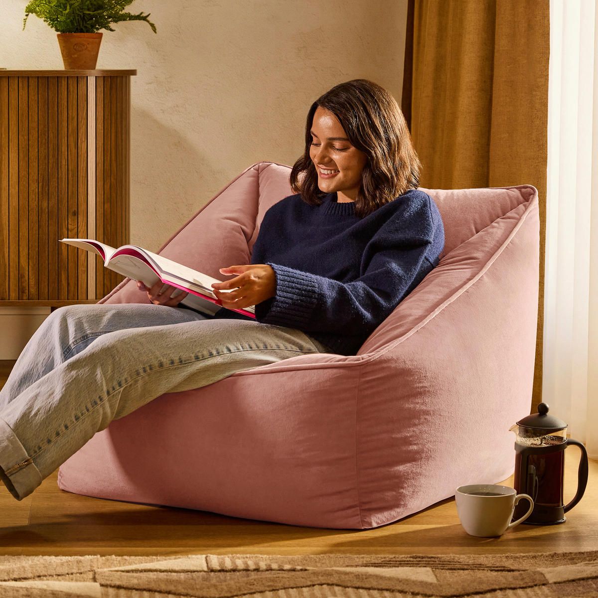 SITZSACK Sessel Natalia - Pink, Textil (70/65/70cm) - icon