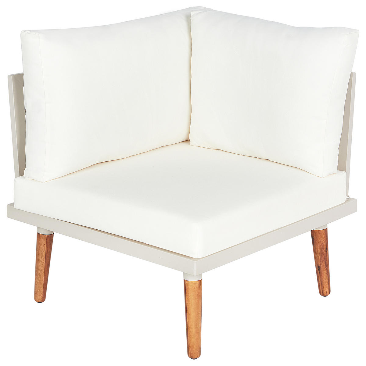 LOUNGE-SET 5-Sitzer Akazienholz cremeweiß Corato - Creme, Holz - Beliani