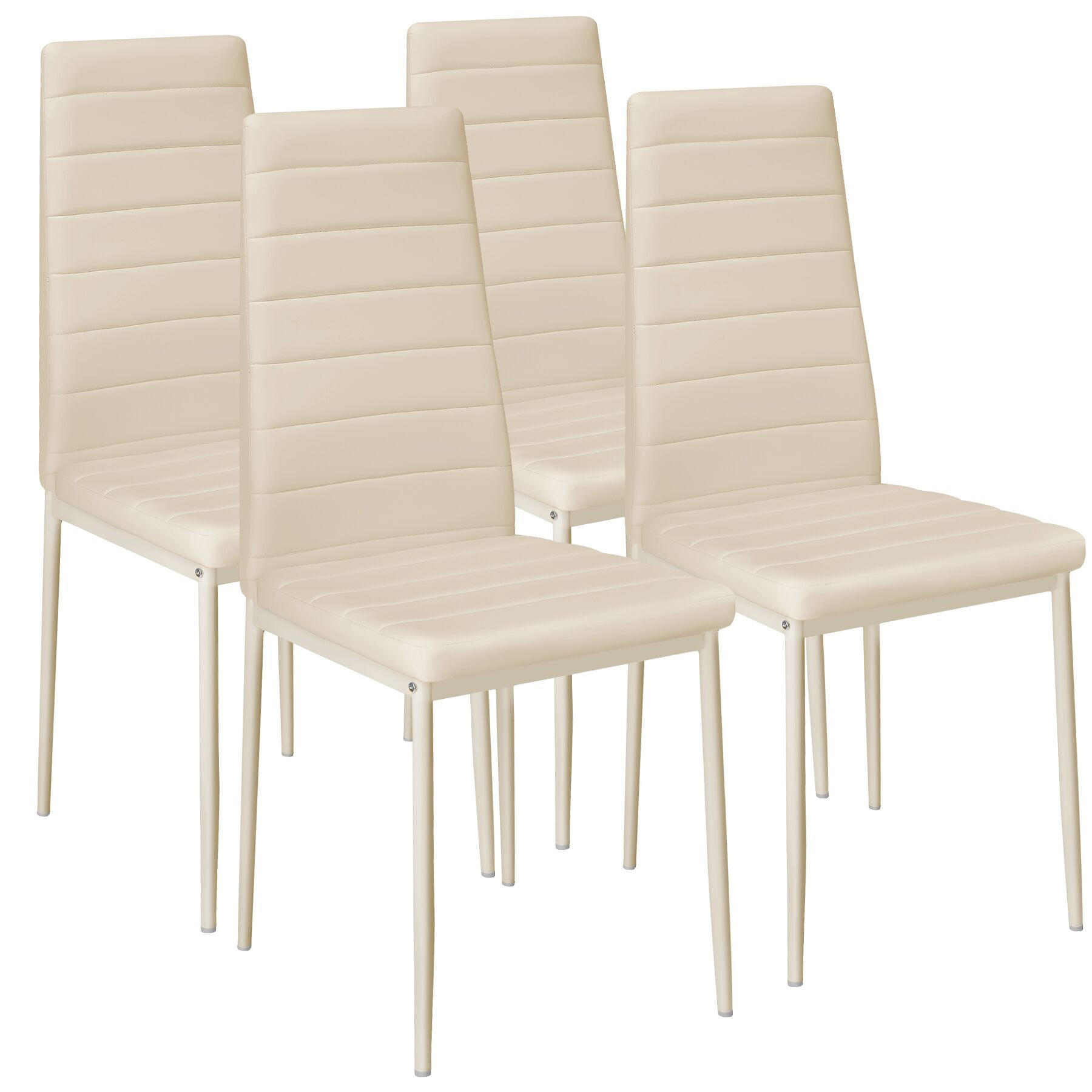 ESSZIMMERSTUHL 4er Set Thomas 41 x 45 x 98 5 cm beige - Beige, Textil (48/98.5/45cm) - tectake