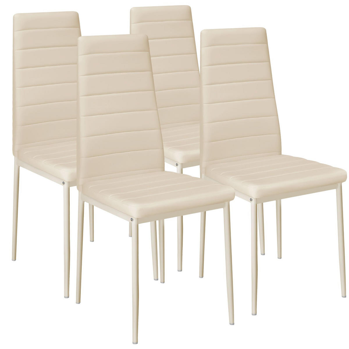 ESSZIMMERSTUHL 4er Set Thomas 41 x 45 x 98 5 cm beige - Beige, Textil (48/98.5/45cm) - tectake