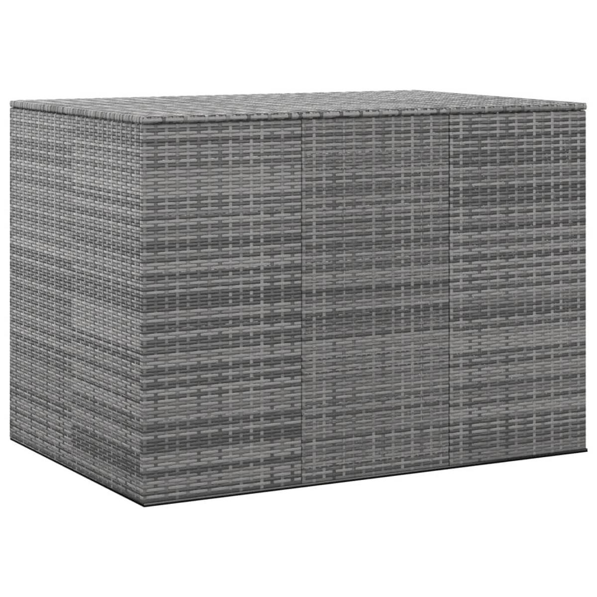 GARTEN-KISSENBOX PE Rattan 145x100x103 cm Grau - Grau, Kunststoff (145/103/100cm) - furnicato