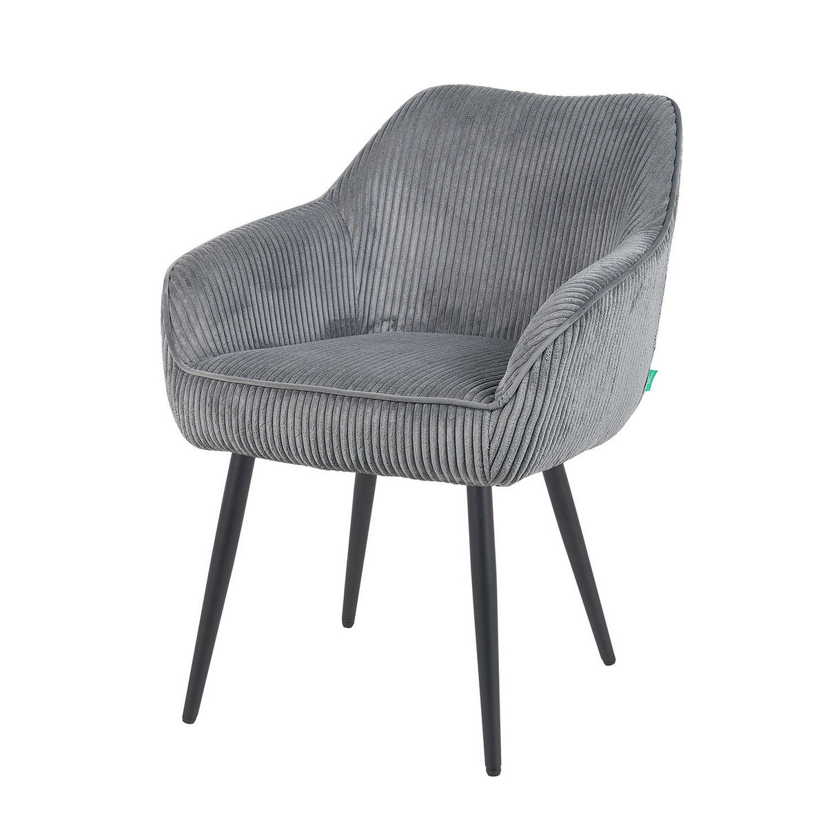 ESSZIMMERSTUHL Mika-Bela - Schwarz/Grau, Textil/Metall (60/82/61cm) - DUBI Möbel