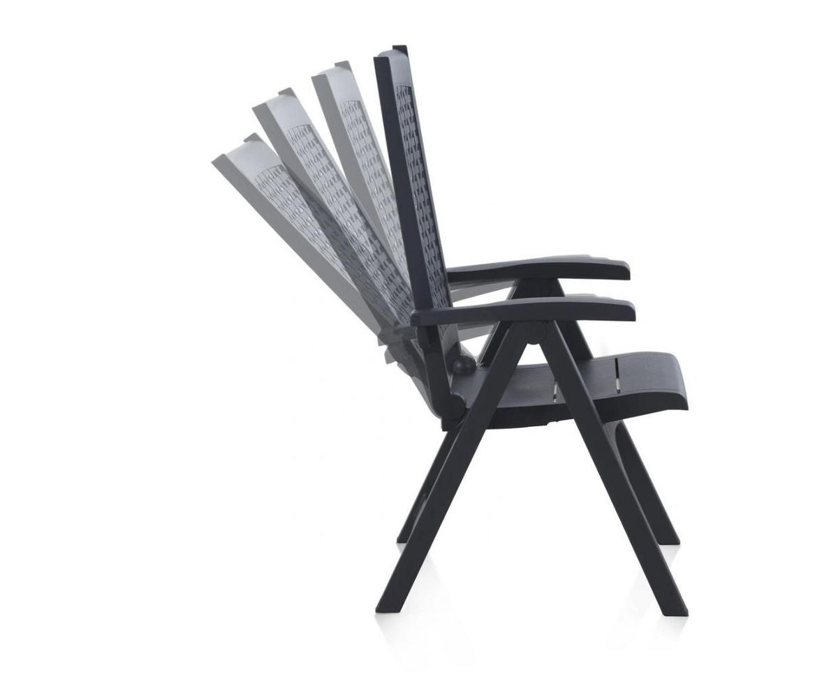 KLAPPSTUHL Milano 2er Pack Anthrazit Mit Polster - Anthrazit, Kunststoff (63/108/85cm) - Shaf