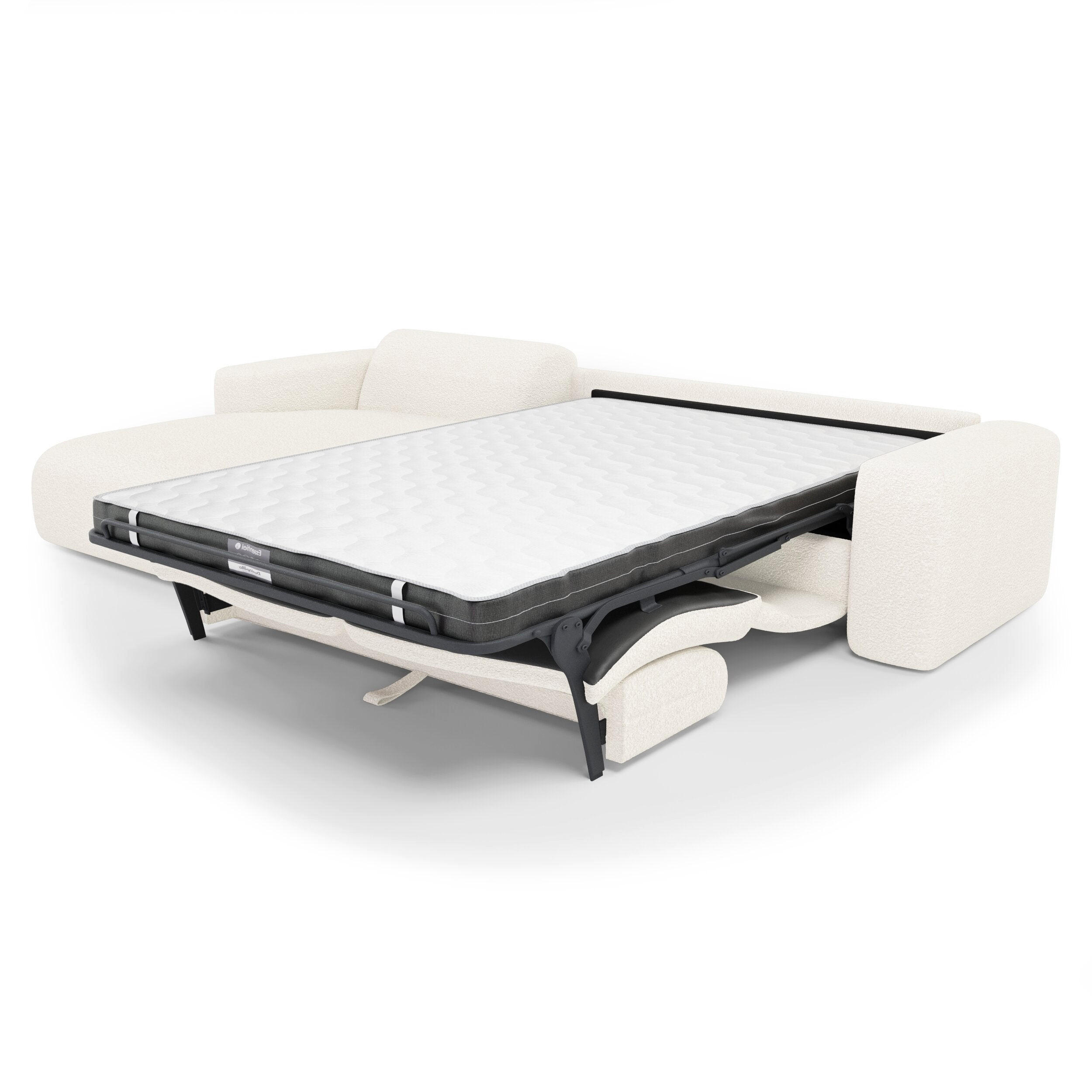 ECKSOFA LINKS SCHLAFSOFA Steinbock Creme 280cm - Creme, Textil (165/280cm) - Sia Home