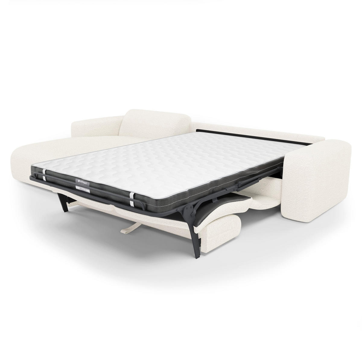 ECKSOFA LINKS SCHLAFSOFA Steinbock Creme 280cm - Creme, Textil (165/280cm) - Sia Home