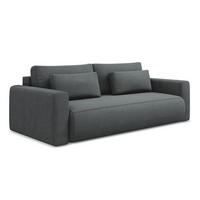 3-SITZER SOFA mit Schlaffunktion Strukturstoff Stoff Grau - Schwarz/Grau, Kunststoff/Textil (238/82/105cm) - LaMiaSofa