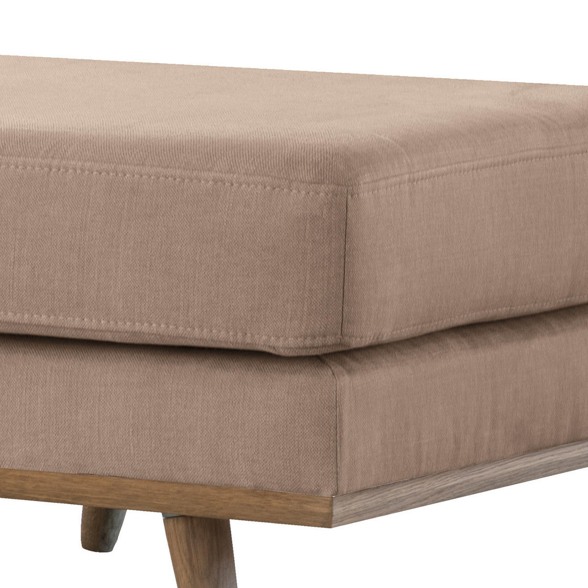 POLSTERHOCKER - Taupe/Eichefarben, Eichenholz/Textil (85/43/60cm) - home24