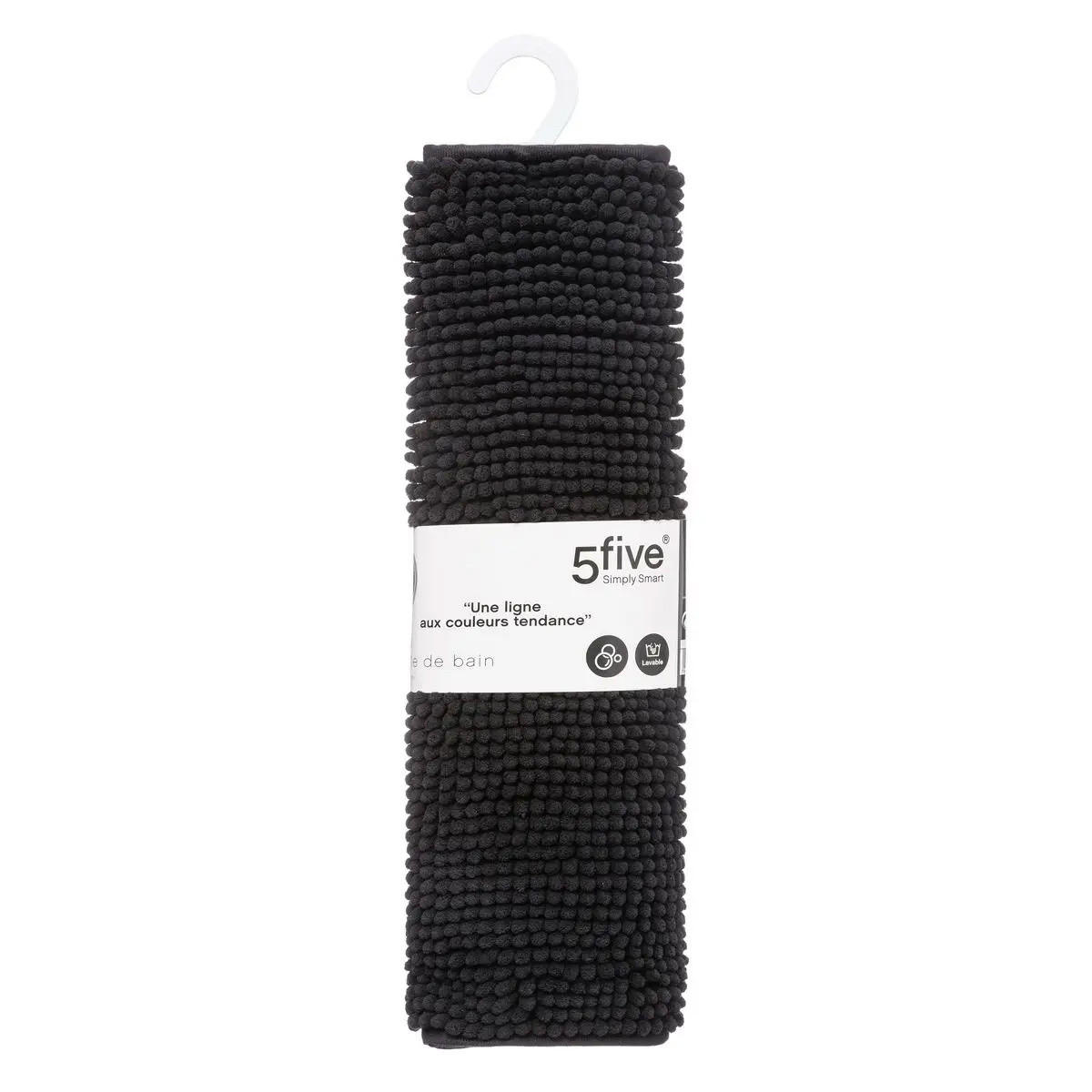 BADTEPPICH Tapis Mini Chenille 80,5/50 cm - Schwarz, Textil (50/80.5cm) - 5five Simply Smart