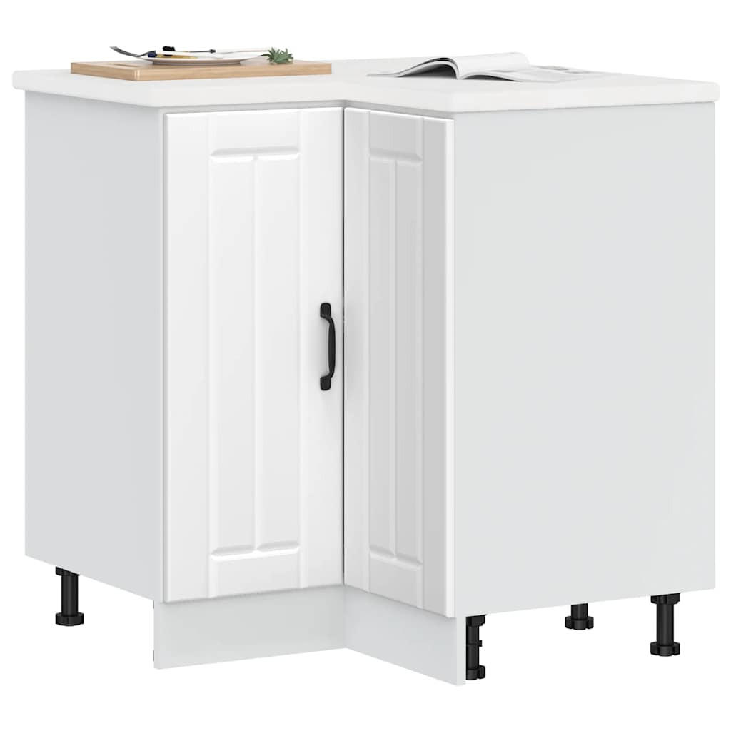 ECKUNTERSCHRANK Lucca mit 2 Türen 75,5/75,5/81,5 cm aus Holzwerkstoff Weiß - Weiß, Holz (75.5/81.5/75.5cm) - vidaXL