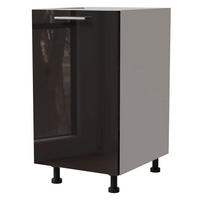 KÜCHENUNTERSCHRANK Essen D1D/45 Schwarz Hochglanz / Weiß Matt 45 / 50 / 82cm - Schwarz Hochglanz/Schwarz, Holz/Holzwerkstoff (45/82/50cm) - Feldmann-Wohnen