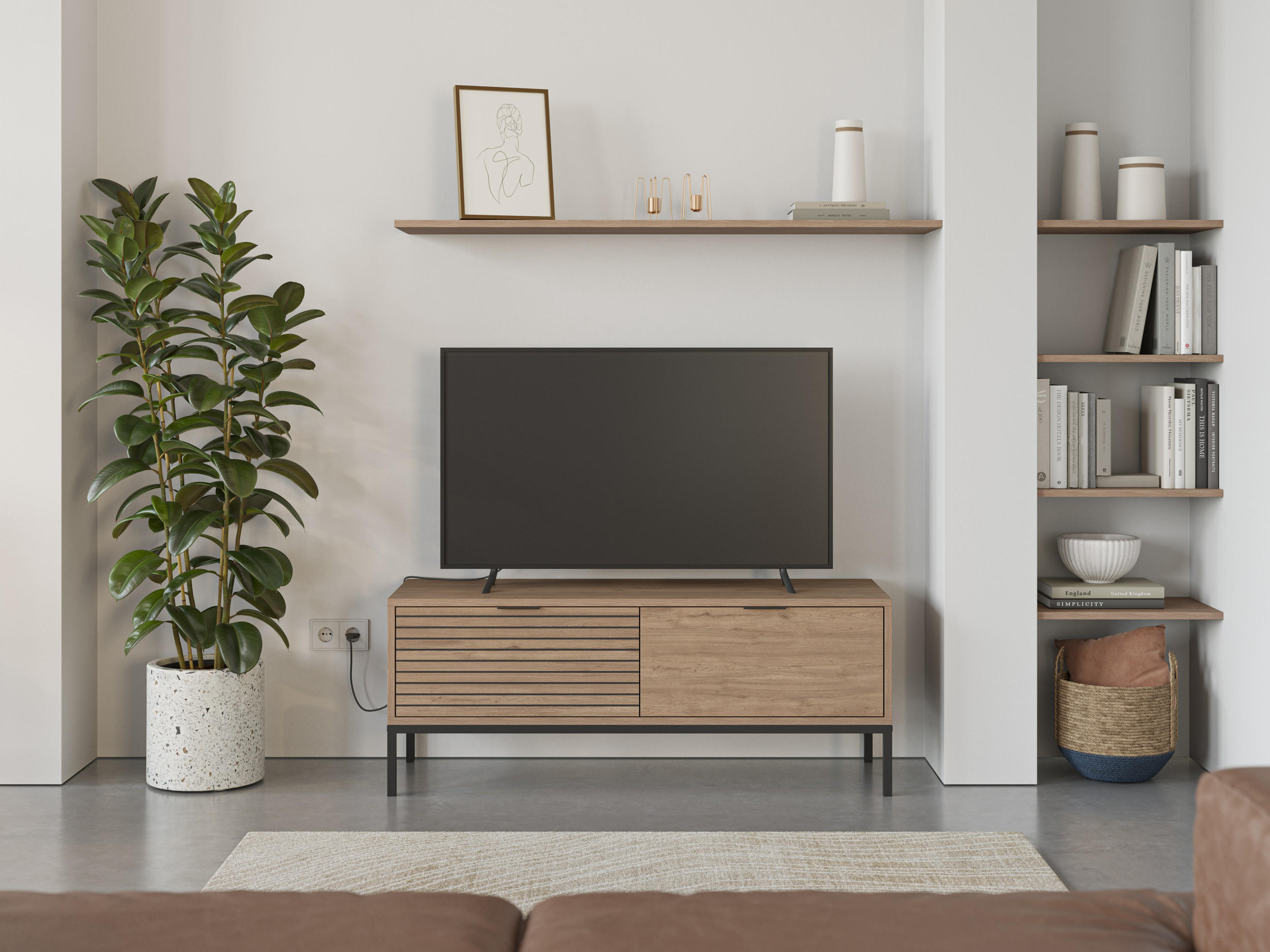 TV-STÄNDER Ariel Braun 120/40/48 cm - Braun, Holz (40/48/120cm) - Calicosy