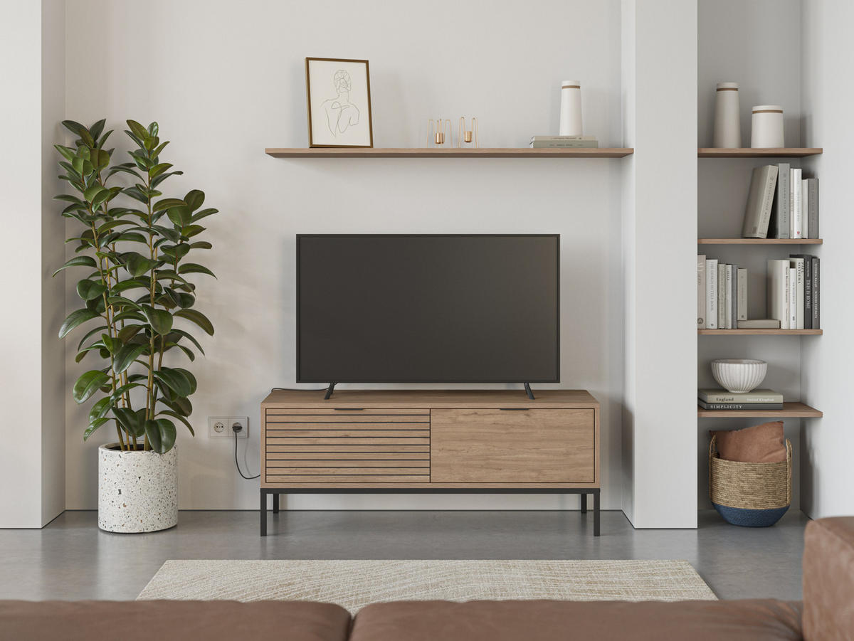 TV-STÄNDER Ariel Braun 120/40/48 cm - Braun, Holz (40/48/120cm) - Calicosy