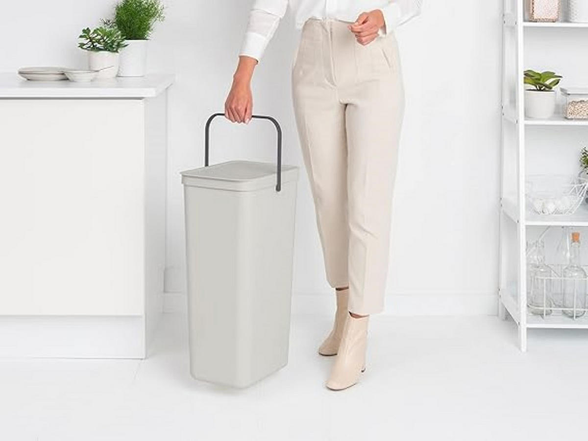 MÜLLEIMER Mit Stay Open Deckel 40 Liter 62 x 26,8 x 34,5 cm Kunststoff Hellgrau - Grau, Kunststoff (26.8/62/34.5cm) - PROREGAL