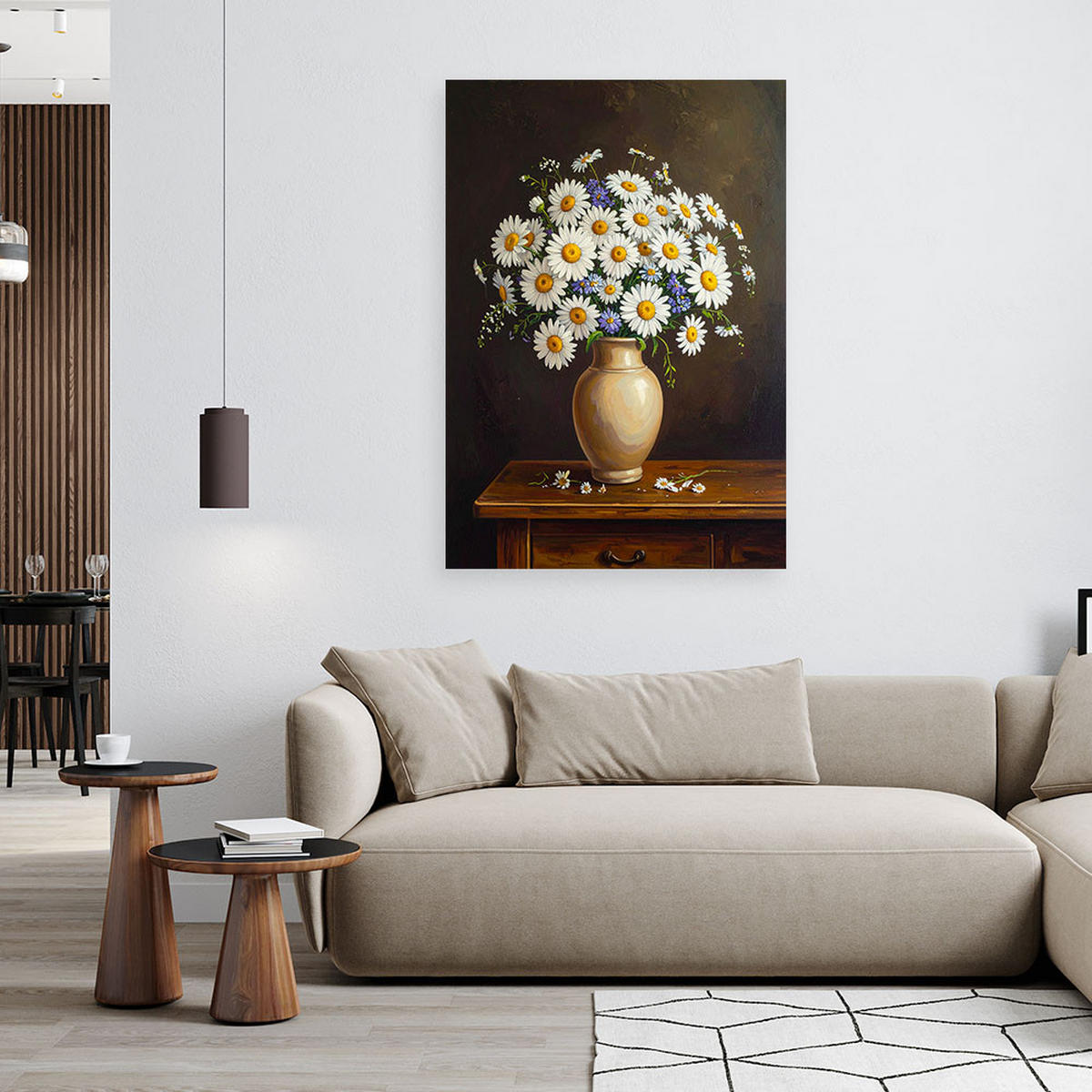 LEINWANDBILD Blumen 60x90cm - Weiß, Textil (60/90cm) - Feeby