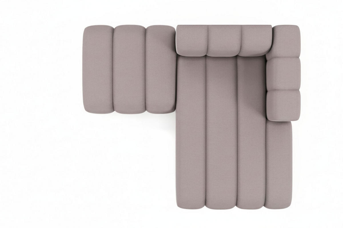 CHAISELONGUE Mit Hocker Grand, Veloursstoff Salvador, Grau, Rechts - Grau, Holz (204/179cm) - Kaiser Möbel