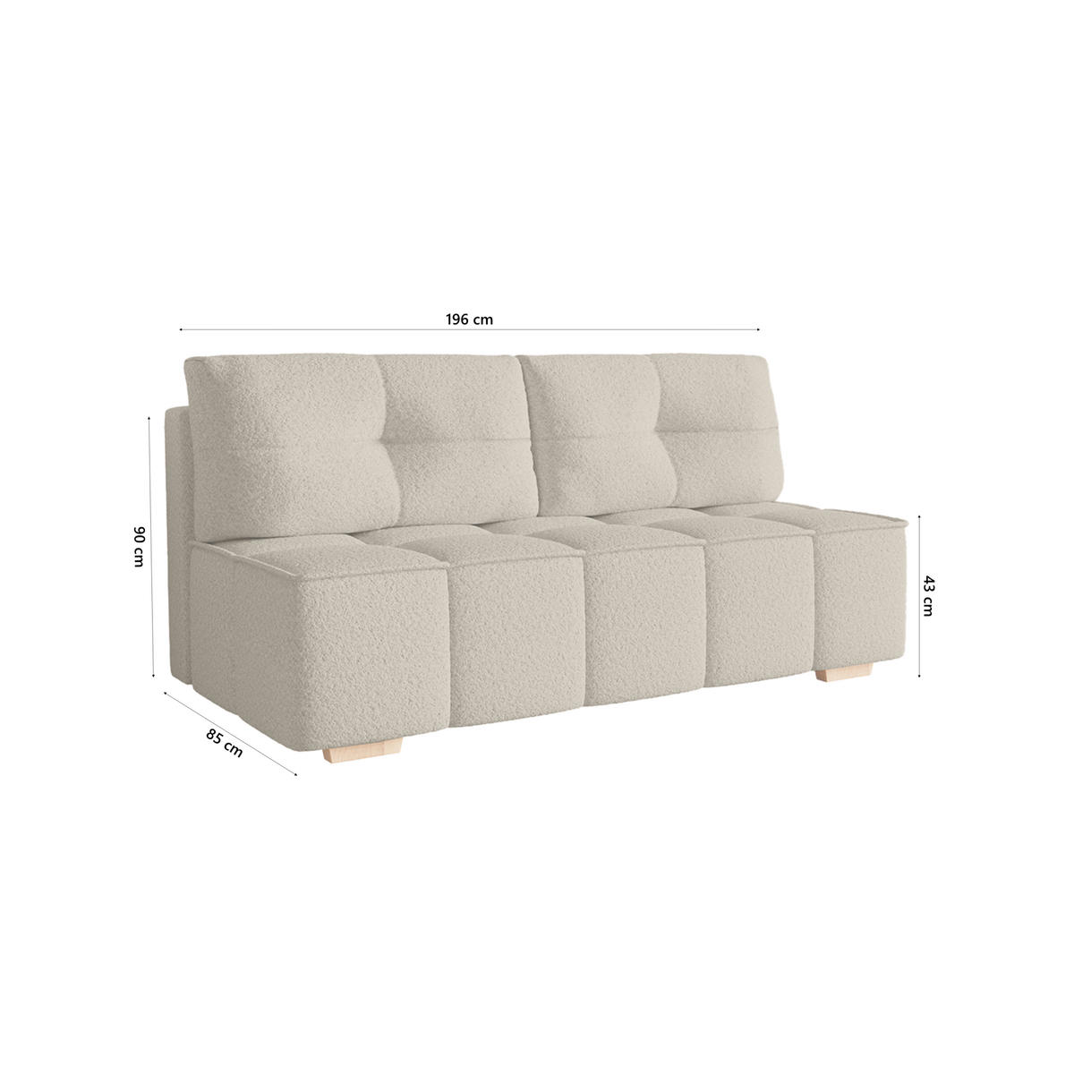 SOFA Miia mit Schlaffunktion, Taupe - Greige, Textil (196/90/85cm) - Fedve