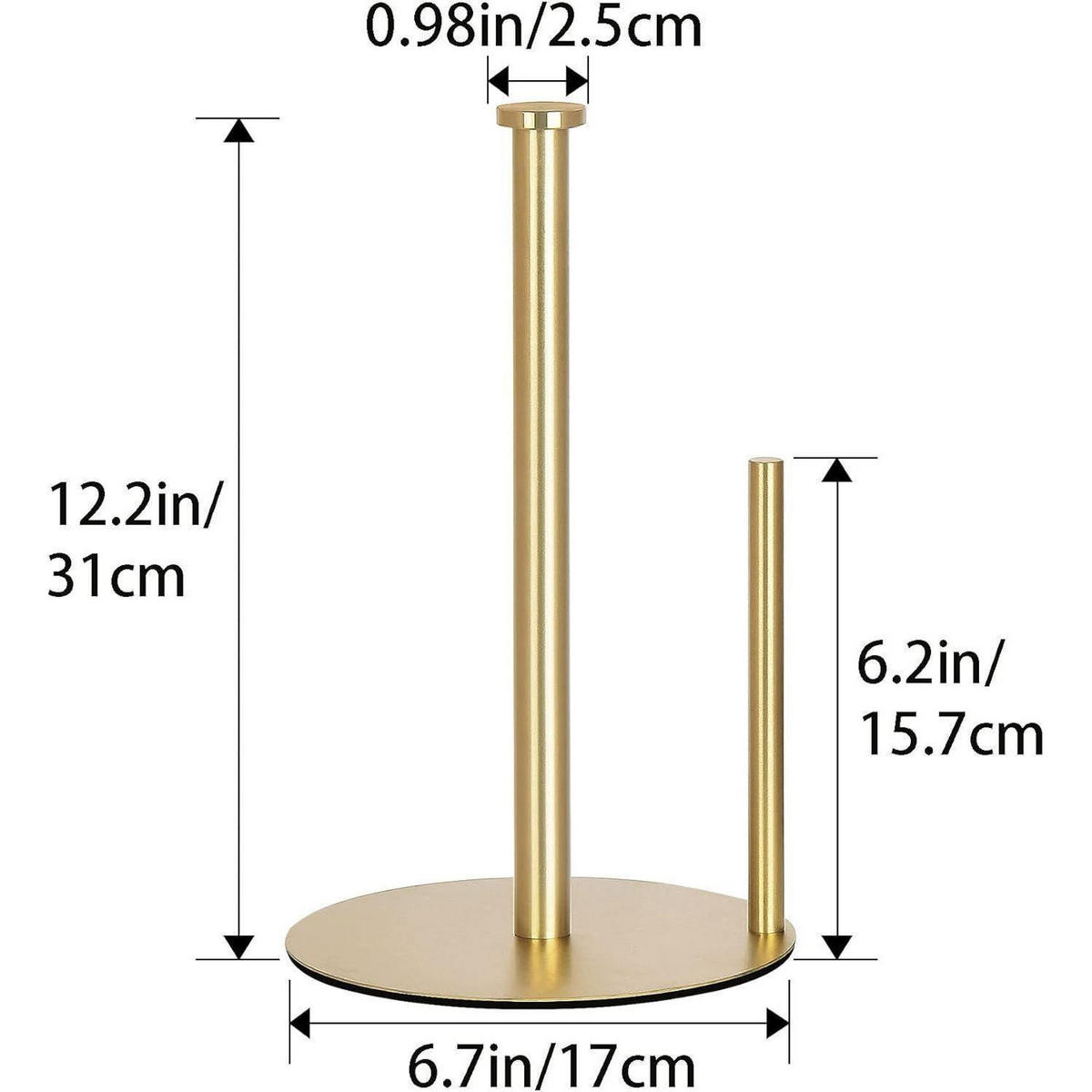 KÜCHENROLLENHALTER Stehend Gold Edelstahl 31 cm - Goldfarben, Metall (17/7.6/31cm)
