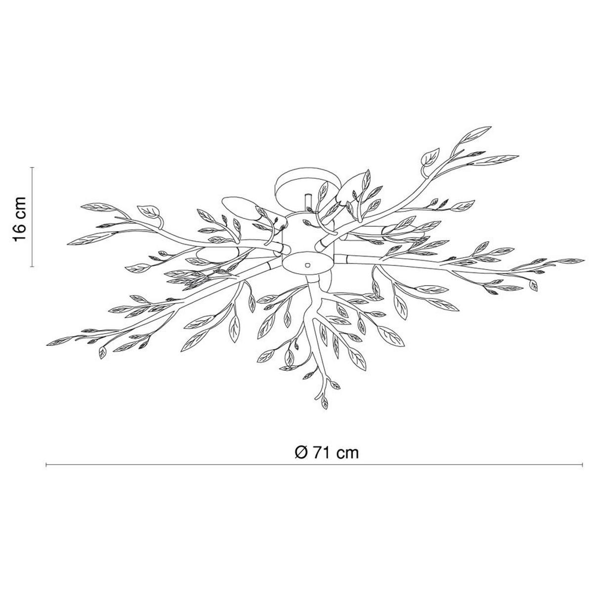 LED DECKENLEUCHTE Chrom Silber Blätter-Design - Silberfarben, Metall (71/71/16cm) - Globo Lighting